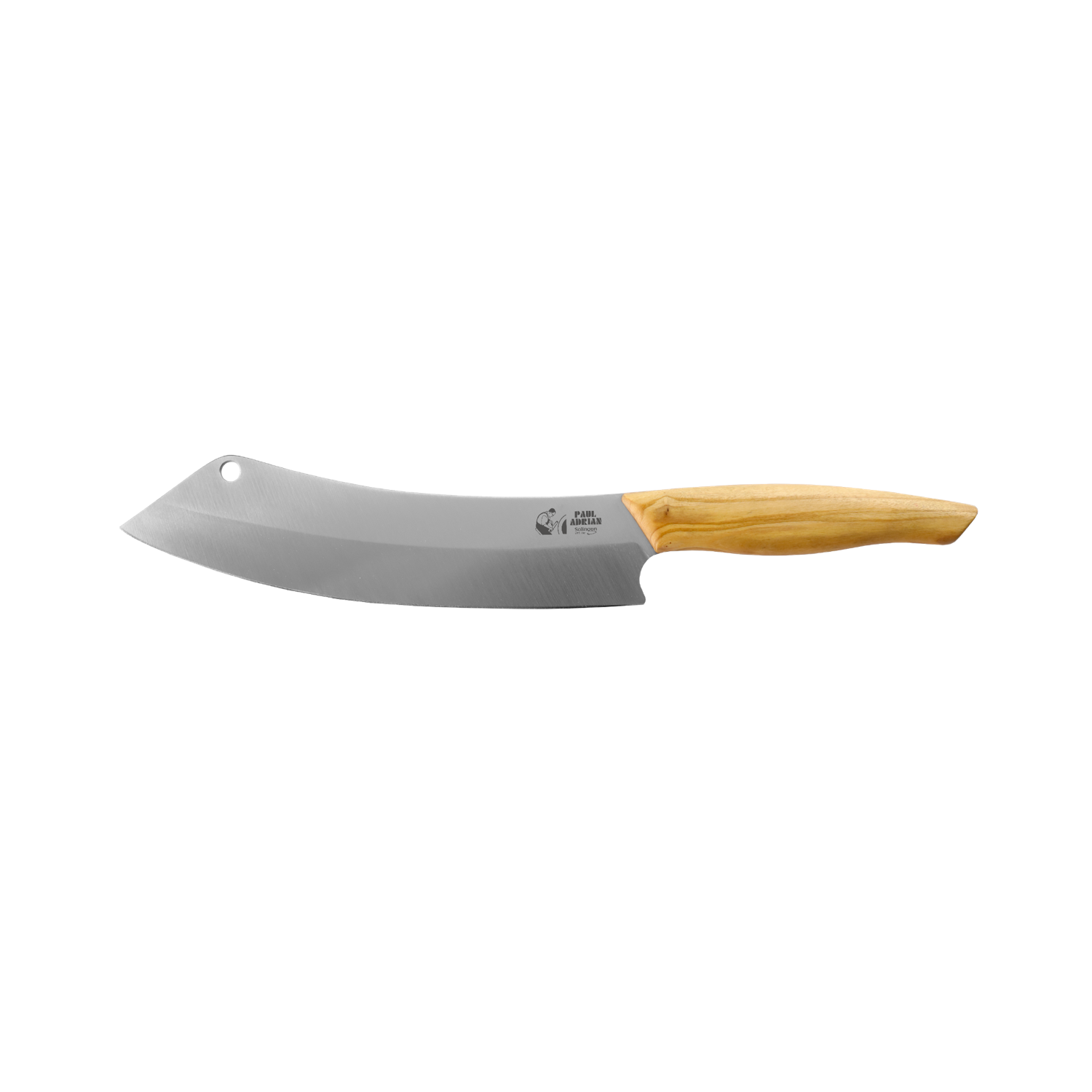 Hochwertiges Messer Beluga Barbecuemetz mit Holzgriff für Grillküche und Kräuterhacken.