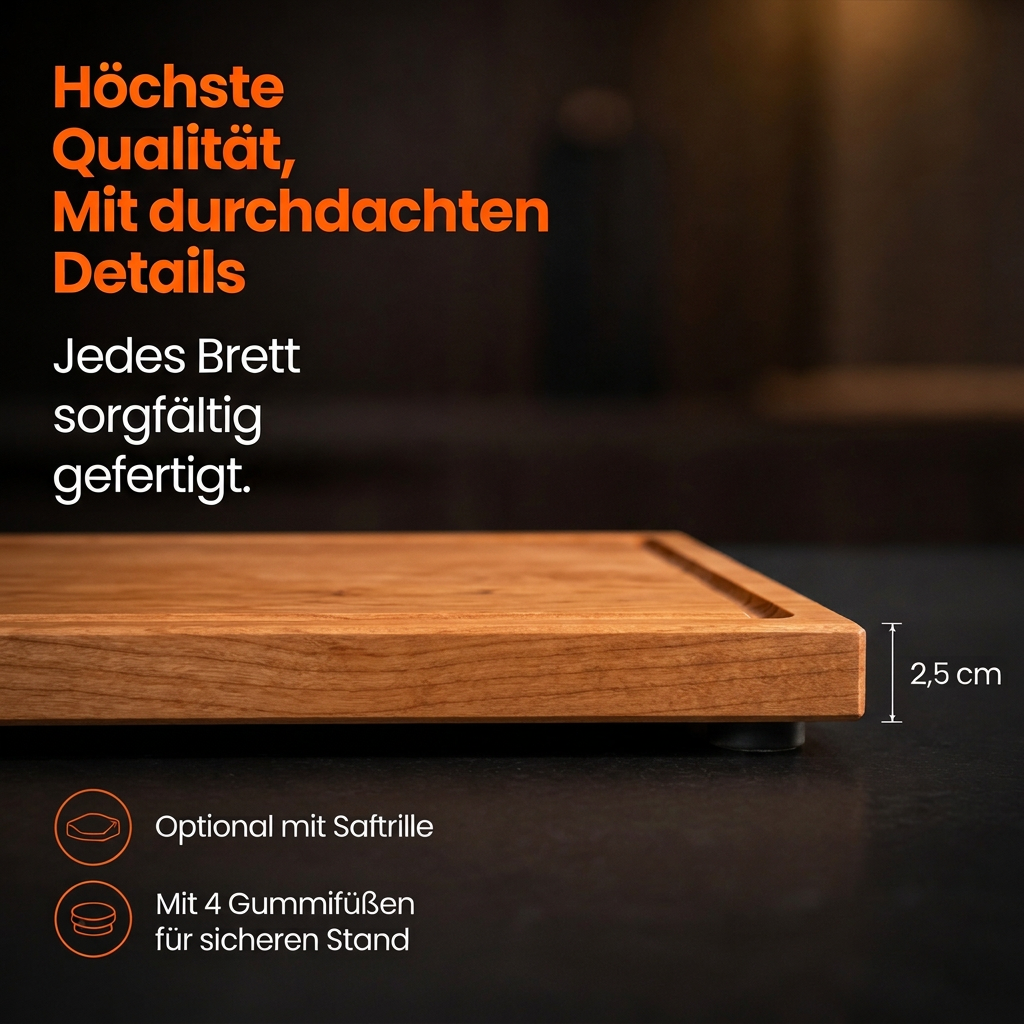 Kochfeldabdeckung aus Kirschbaumholz