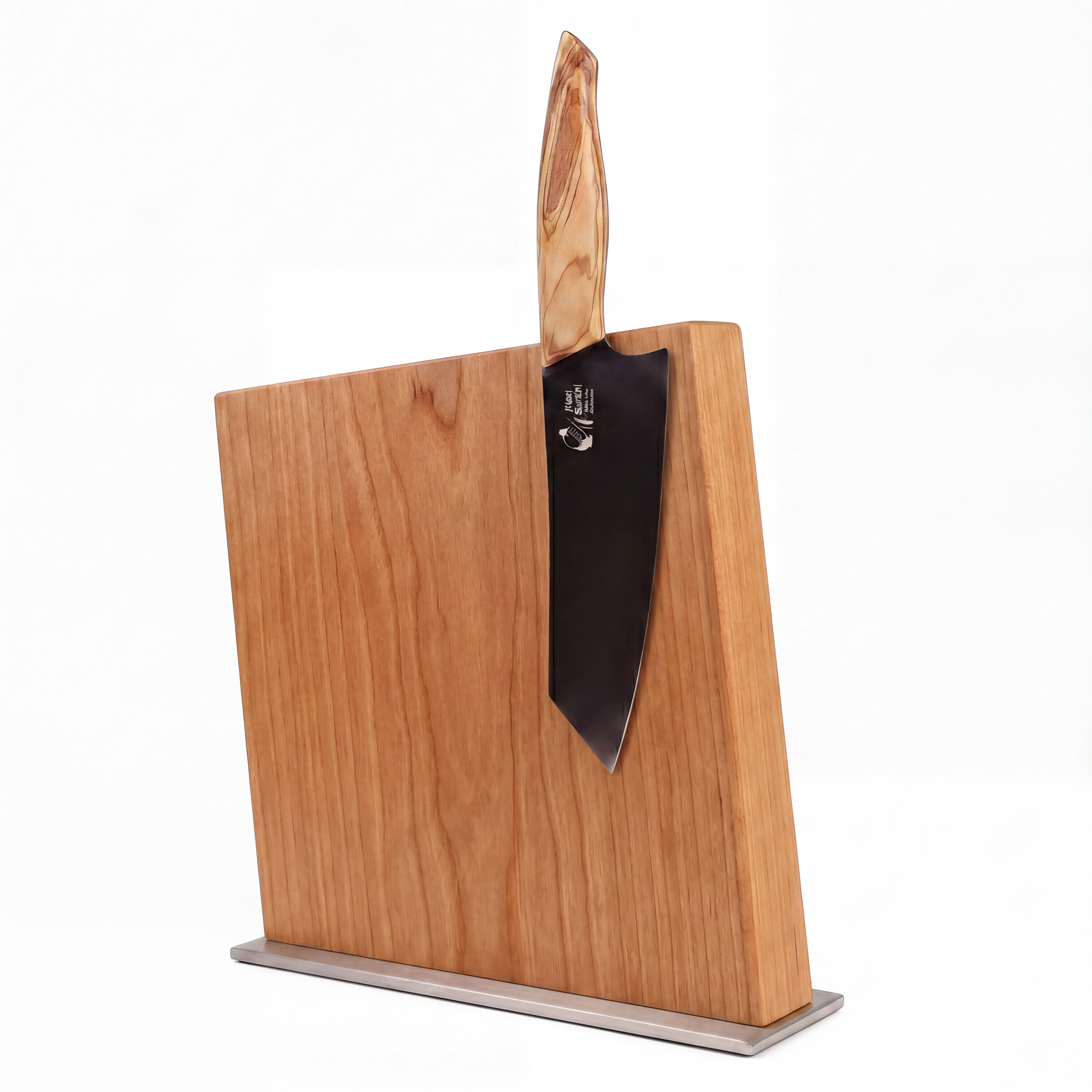 Designer Messerblock Kirschbaum Edelstahl